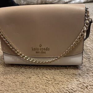 Kate Spade Beige and White Crossbody Bag